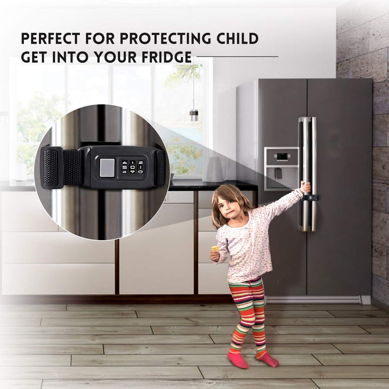 Veronica Child Safety Refrigerator Door Lock, Baby Kids Multi-Functional Cabinets Latches, Fit Closed Handle Cabinets, Fridge, Kitchen, Oven (Regular) - Image 3