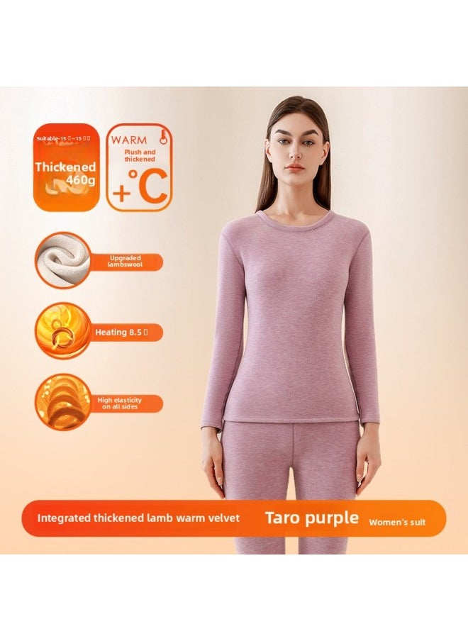 Generic Undershirt Women's Half Turtleneck Lambswool Thermal Underwear Women's Fleece-lined Thickened One-piece Velvet Heating Inner Wear Women's Suit 