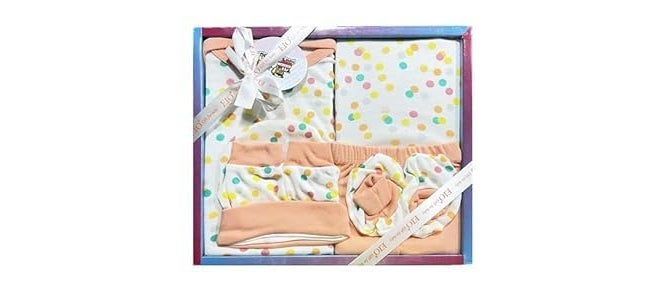 DADDY - G EIO® Baby Gifts Set for New Born Unisex Clothing Gift Hamper 6Pcs (Peach) - Image 1
