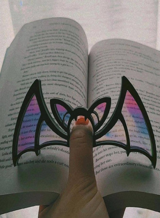 حاملات صفحات بانتلو على شكل خفاش لمحبي الكتب، حاملات صفحات قراءة على شكل خفاش، حاملات صفحات قراءة تُبقي الكتب مفتوحة، هدايا فريدة لمحبي الكتب، حاملات صفحات للقراءة (أسود) - Image 2