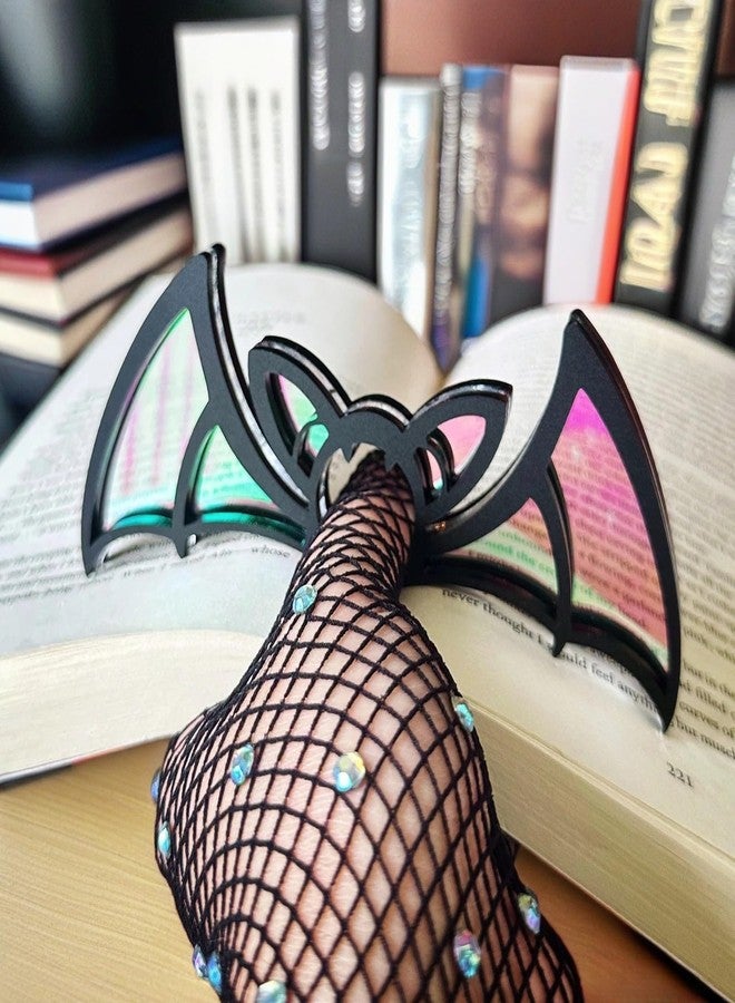 حاملات صفحات بانتلو على شكل خفاش لمحبي الكتب، حاملات صفحات قراءة على شكل خفاش، حاملات صفحات قراءة تُبقي الكتب مفتوحة، هدايا فريدة لمحبي الكتب، حاملات صفحات للقراءة (أسود) - Image 4