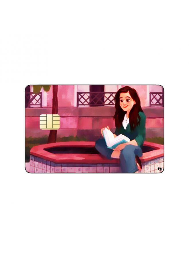 RKN PRINTED BANK CARD STICKER Cute Girl Drawing With Book - Image 2