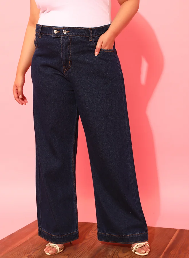 STREET 9 STREET 9 Plus Size Mid Rise Wide Leg Jeans