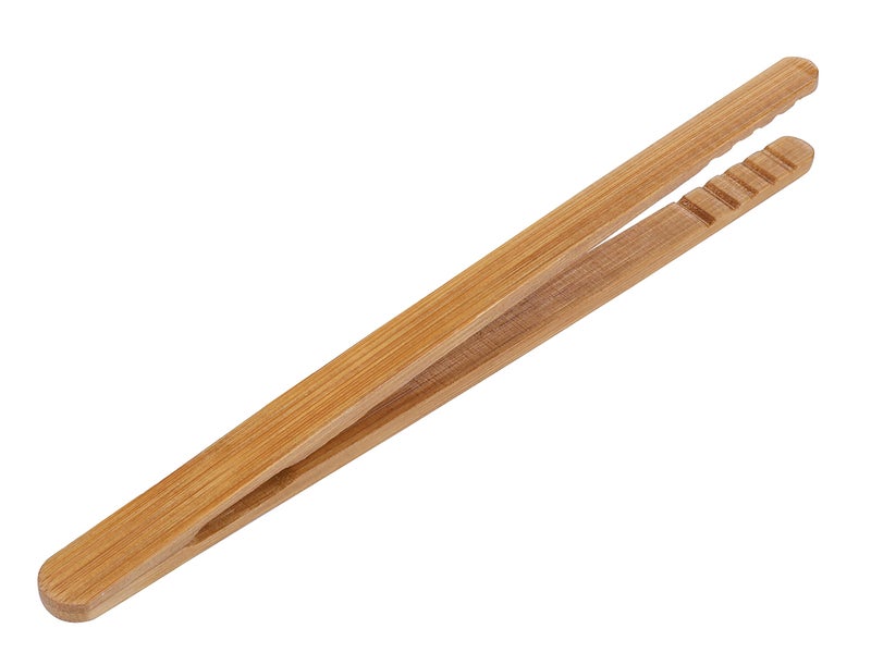 I-MART Toast Tongs Bamboo 7 Inch Set of 2 Wooden Tongs for Toaster Small Cooking Tongs Heat Resistant Natural Kitchen Utensils for Toast Bacon Pickles Bagels Bread Serving - Image 3