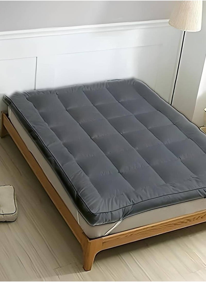 MAXQON Mattress Topper 10CM Thickness Quilted Microfiber 900gsm, King/Queen/Double/Single Sizes, Color Grey  - Image 2