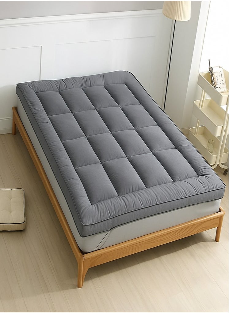 MAXQON Mattress Topper 10CM Thickness Quilted Microfiber 900gsm, King/Queen/Double/Single Sizes, Color Grey  - Image 2