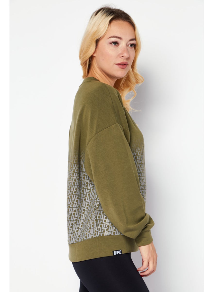 Ufc - Women Sportswear Fit Long Sleeves Training Sweatshirt, Olive - Image 1
