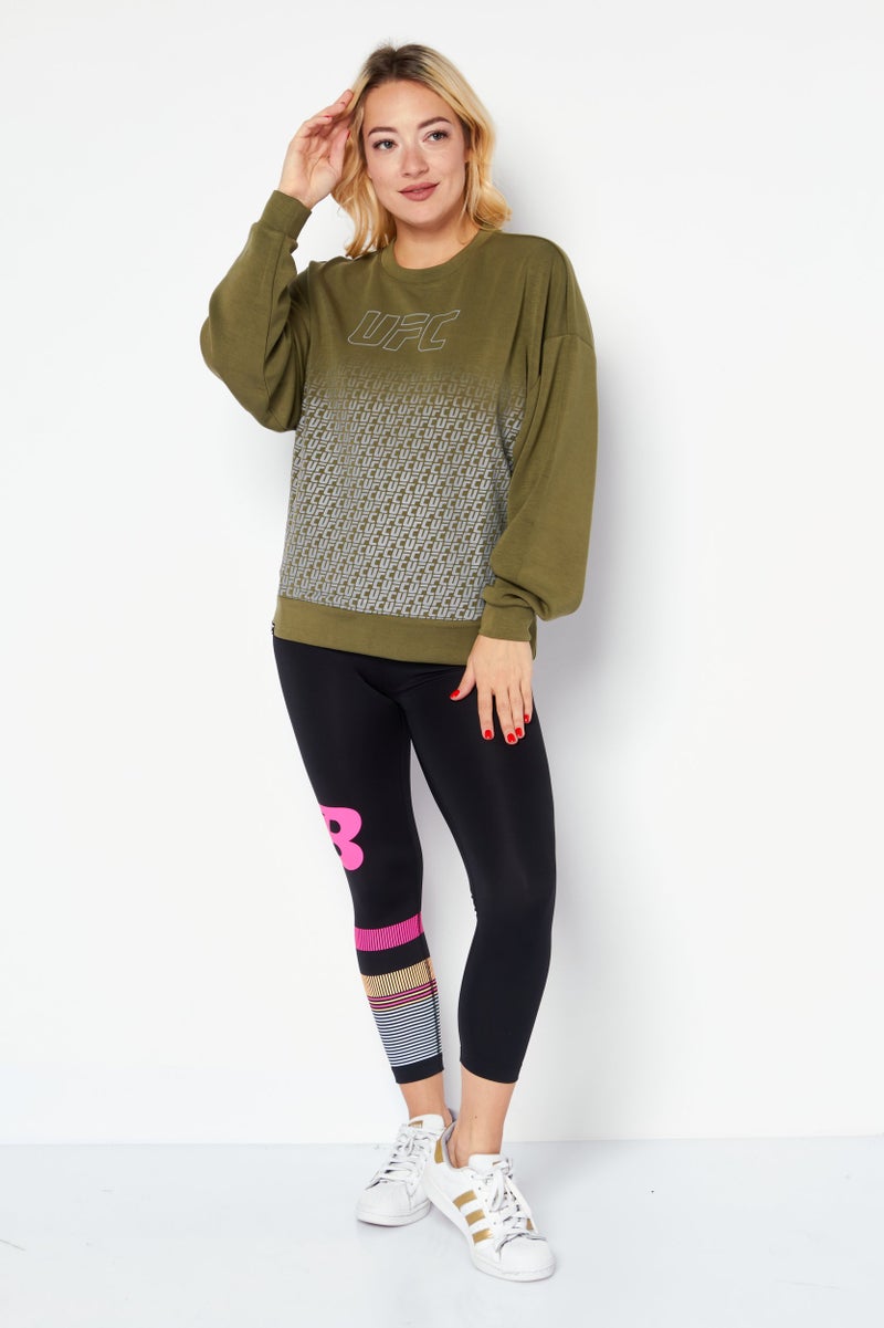 Ufc Women Sportswear Fit Long Sleeves Training Sweatshirt, Olive - Image 4