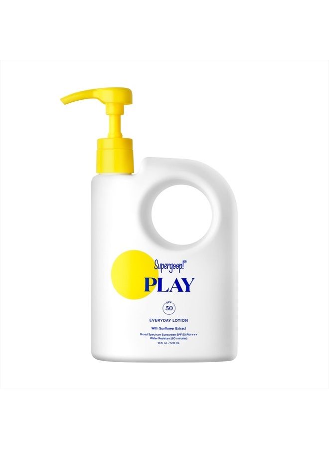 Supergoop! PLAY Everyday Lotion SPF 50-18 fl oz - Broad Spectrum Body & Face Sunscreen for Sensitive Skin - Great for Active Days - Fast Absorbing, Water & Sweat Resistant - Reef Friendly  - Image 1