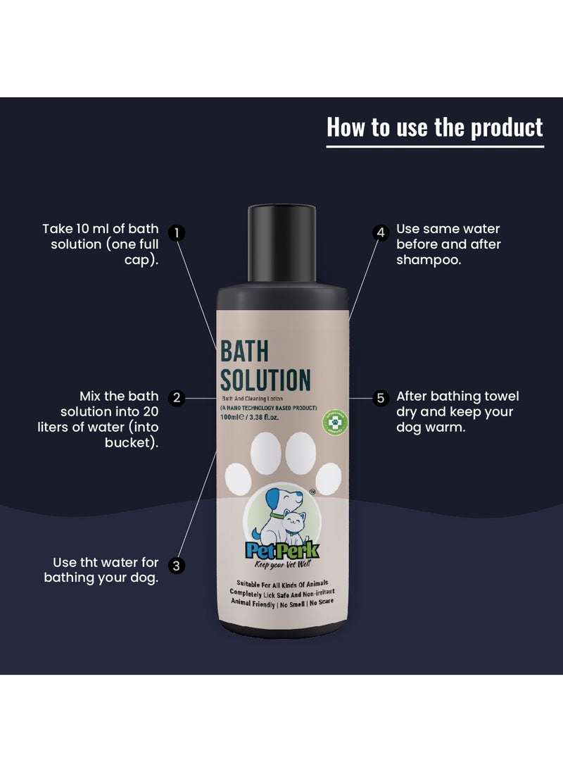 Pet Perk - Bath Solutions For Dogs Advanced Nanotechnology Based Formulation A Refreshing And Effective Cleaning Experience Suitable For All Dog Breeds Dogs 100ml - Image 1
