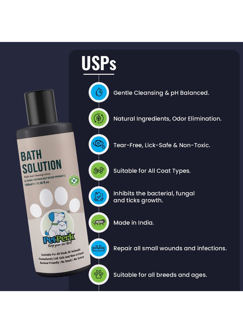 Pet Perk - Bath Solutions For Dogs Advanced Nanotechnology Based Formulation A Refreshing And Effective Cleaning Experience Suitable For All Dog Breeds Dogs 100ml - Image 1