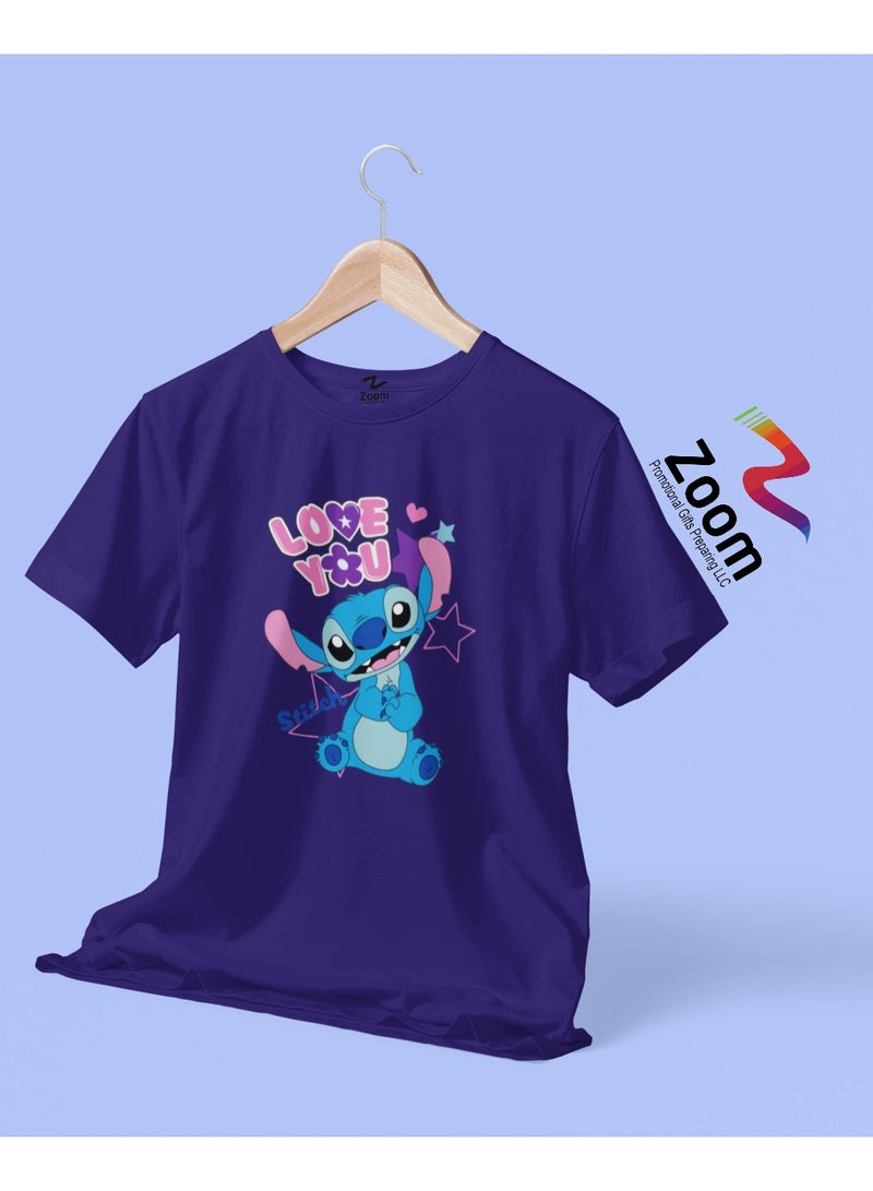 ZOOM LOVE YOU STITCH STAR T-SHIRT DESIGN FOR KIDS