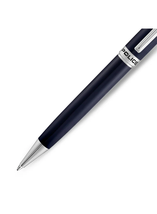 Police Blue/Silver Century Stainless Steel Trims Twist Ballpoint Pen for Men, Blue Ink for Men | Best Price UAE