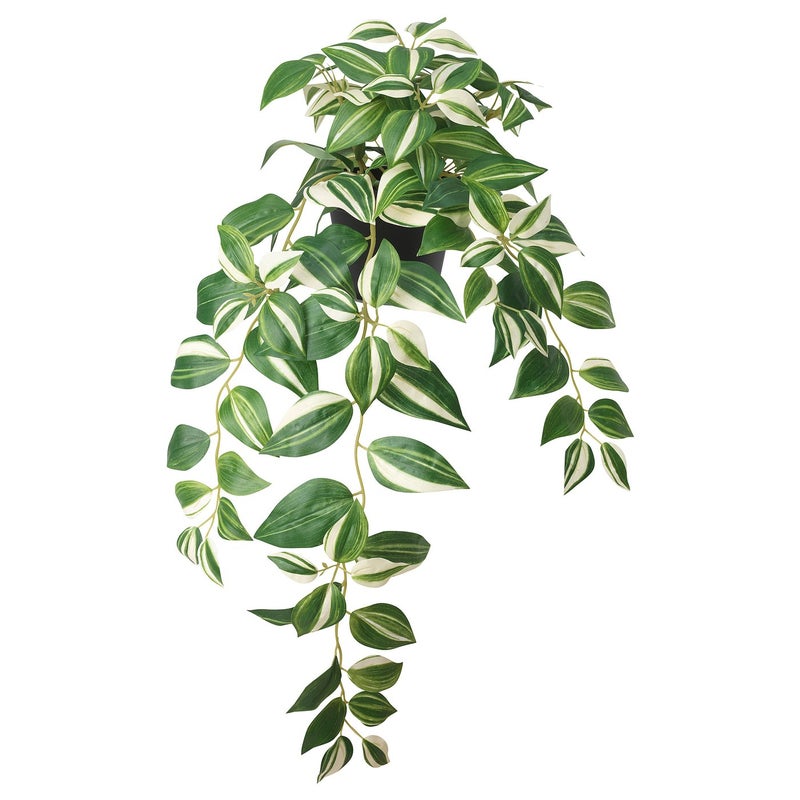 FEJKA Artificial Potted Trailing Plant, Indoor/Outdoor, Green/White, 12 cm Pot, 60 cm - Image 1