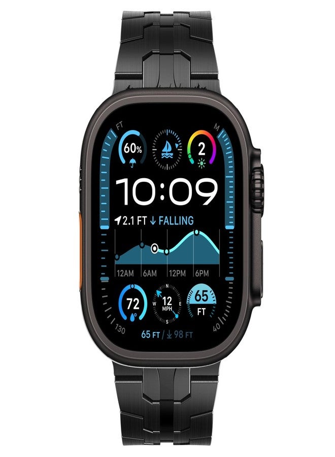 NewWays Grade 2 Titanium Band Compatible with Apple Watch Band for Men Ultra 3/2 /1 49mm Series11 10 46mm 45mm 44mm, Black - Image 2