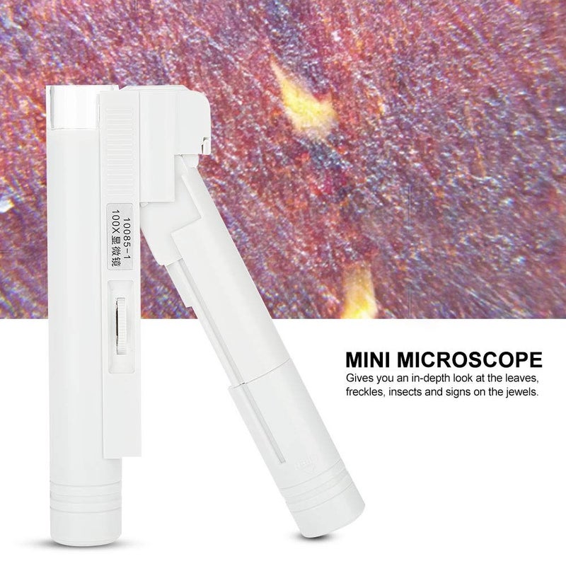 riteu Handheld Magnifier With Light, Mini Pocket Microscope, 100x Double Tube Powerful Microscope, Without Scale - Image 3