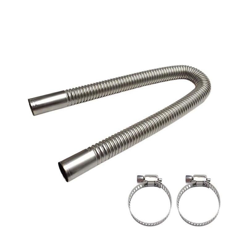 BDZMC 236 Inches Stainless Steel Exhaust Hose 1 Inch Exhaust Extension Flexible Tank Diesel Heater Accessories with 2 Hose Clamps Gas Vent Hose Kit for Diesel Air Heater 236 inch - Image 3