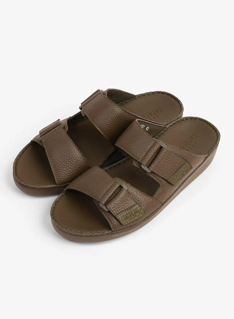 UOMO Cavalier  UOMO CAVALIER MEN'S ARABIC SANDAL WITH ADJUSTABLE STRAP OLIVE for Men | Best Price UAE