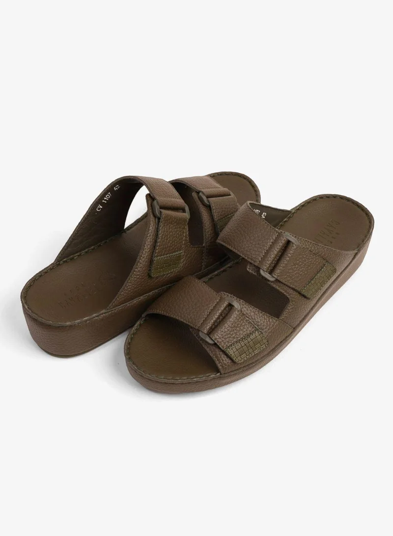 UOMO Cavalier  UOMO CAVALIER MEN'S ARABIC SANDAL WITH ADJUSTABLE STRAP OLIVE for Men | Best Price UAE