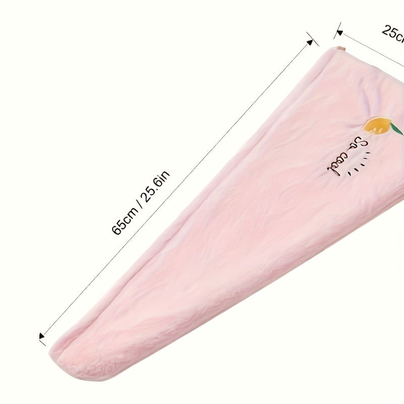 Blue Quick Drying Microfiber Hair Towel Set with Soft Embroidery - Image 4