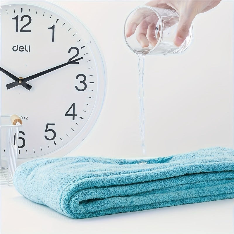Blue Quick Drying Microfiber Hair Towel Set with Soft Embroidery - Image 5