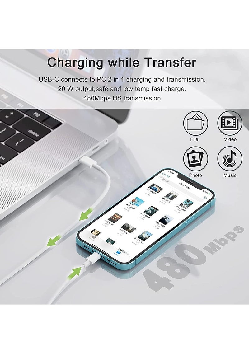 Generic - iPhone USB C Fast Charger【Apple MFi Certified】20W PD Type C Power Block Wall Charger Plug Adapter with 2M USB-C to Lightning Cable Compatible with iPhone 14/13/11/X/XS/iPad,AirPods Pro( - Image 1