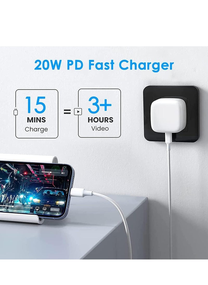 Generic - iPhone USB C Fast Charger【Apple MFi Certified】20W PD Type C Power Block Wall Charger Plug Adapter with 2M USB-C to Lightning Cable Compatible with iPhone 14/13/11/X/XS/iPad,AirPods Pro( - Image 1