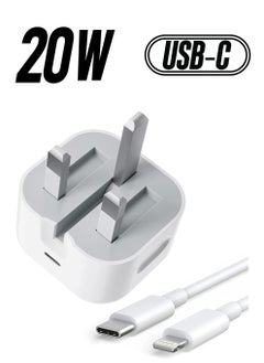 iPhone USB C Fast Charger【Apple MFi Certified】20W PD Type C Power Block Wall Charger Plug Adapter with 2M USB-C to Lightning Cable Compatible with iPhone 14/13/11/X/XS/iPad,AirPods Pro(