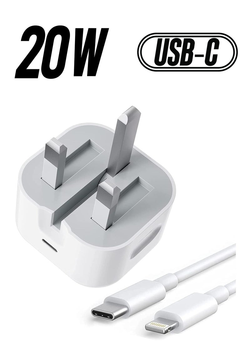 Generic - iPhone USB C Fast Charger【Apple MFi Certified】20W PD Type C Power Block Wall Charger Plug Adapter with 2M USB-C to Lightning Cable Compatible with iPhone 14/13/11/X/XS/iPad,AirPods Pro( - Image 1