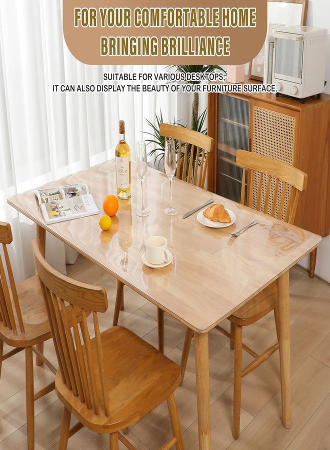 MOCAL Clear Plastic Kitchen Countertop Cover Mat Table Protector Cover Wooden Furniture Tablecloth Wipeable Vinyl PVC Coffee End Table Chair Floors Pad Scratch Proof - Image 2