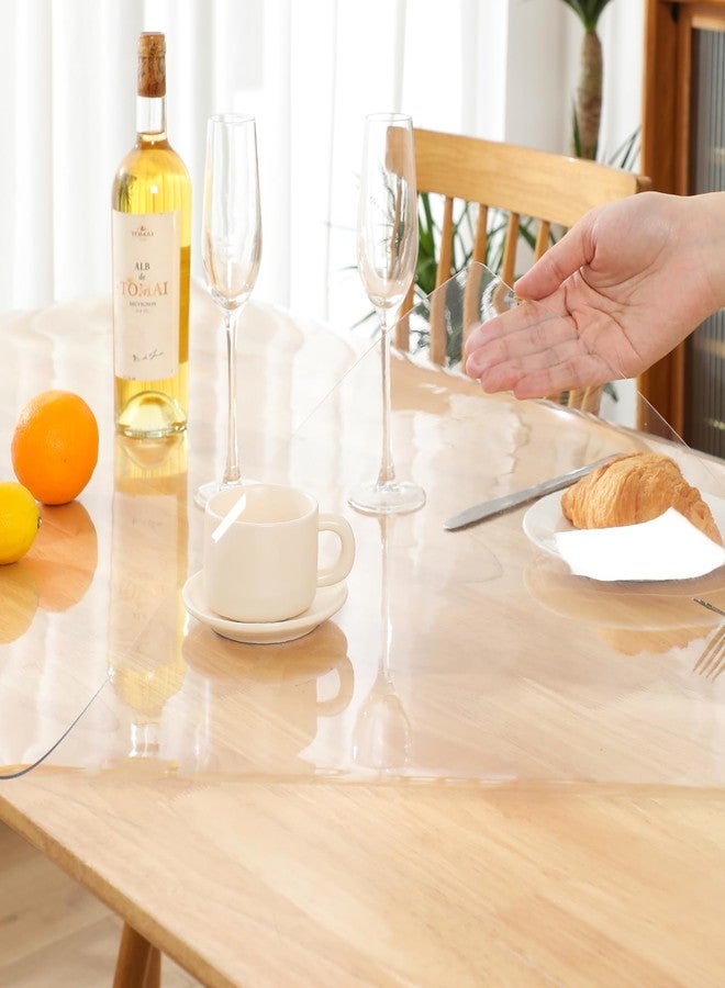 MOCAL Clear Plastic Kitchen Countertop Cover Mat Table Protector Cover Wooden Furniture Tablecloth Wipeable Vinyl PVC Coffee End Table Chair Floors Pad Scratch Proof - Image 4