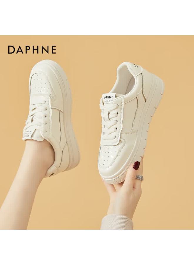 Daphne Low-top Sneakers For Women, Thick-soled Casual Sports Shoes With Soft Soles, Lightweight Versatile Women's Shoes 4623101076 Beige 35 - Image 1