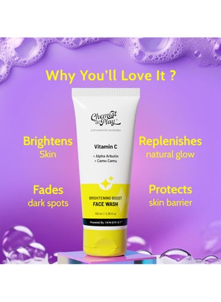 Brightening Boost Face Wash with 30x Vitamin C | Cleans Oil & Dirt | Fades Dark Spots | Boosts Radiance | For All Skin Types | For Men & Women | Vegan | SLS & Paraben Free | 100 ml - view 2