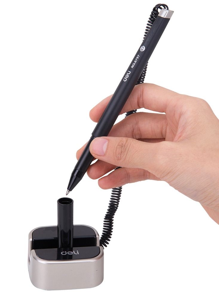 Deli حامل قلم مكتب دلي 2 قطعة 6797 قلم حبر جل أزرق 0.7 مم - Image 4