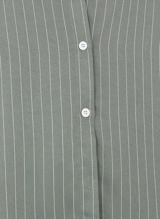 Styli Striped Buttoned Oversized Shirt