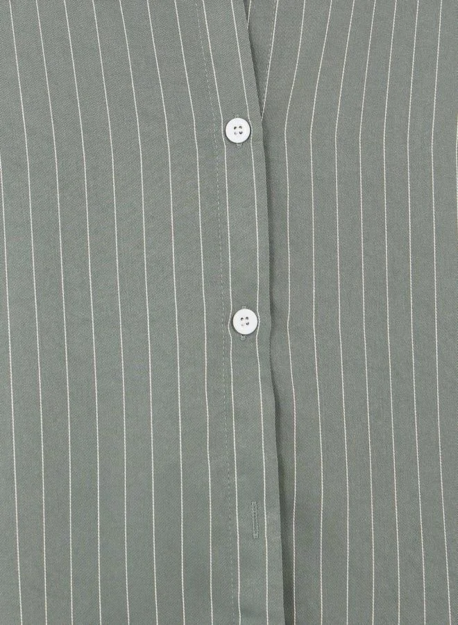 Styli Striped Buttoned Oversized Shirt
