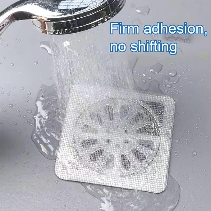 Woffely (Pack of 20) Disposable Shower Drain Mesh Sticker Hair Catcher, Self-Adhesive for Bathroom Kitchen Sink Filter Stopper Square Drain Cover for Bathroom, Laundry, Bathtub, Kitchen, Sink. - Image 2
