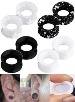 Generic 8PCS Silicone Ear Gauges Flexible Ear Tunnels Plugs Stretchers Expander Double Flared Flesh Ear Piercing Jewelry for Women Men  - Image 1
