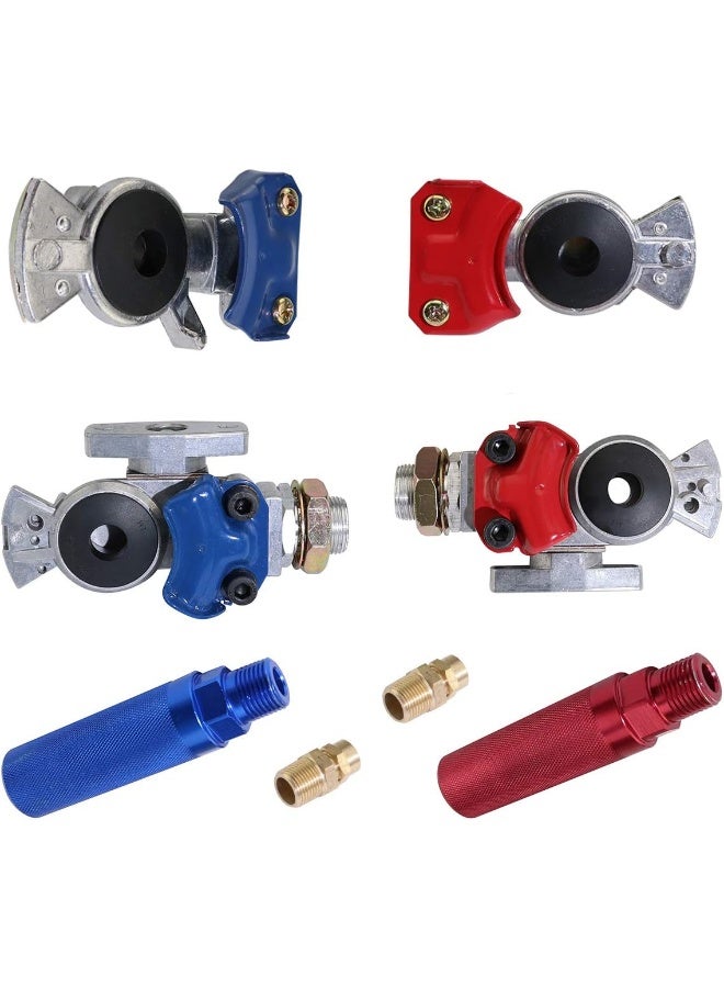 boeray Aluminum Emergency Gladhand Valve Universal Glad Hands and Air Hose Brake Coupling Service Handshake Anodized Aluminum Glad Handle for Truck Semi Trailer RVs Big Bubba All Aluminum Drop Deck - Image 5