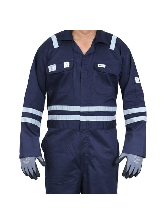 Vaultex MIS 230GSM Fire Retardant Reftlective tape cotton coverall,Navy Blue, 2XL - Image 2