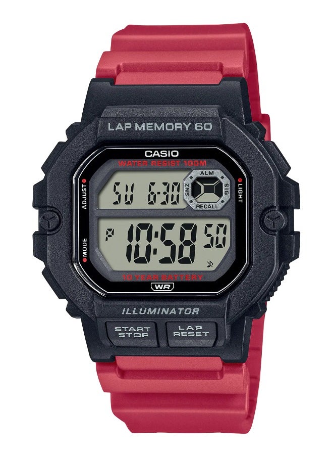 CASIO Women's Digital Water Resistant Dual Time Resin Band Wrist Watch WS-1400H-4AV 