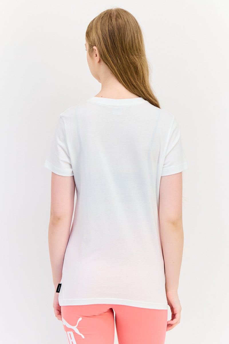 PUMA Women Sportswear Fit Graphic Print Outdoor T-Shirt, White - Image 3