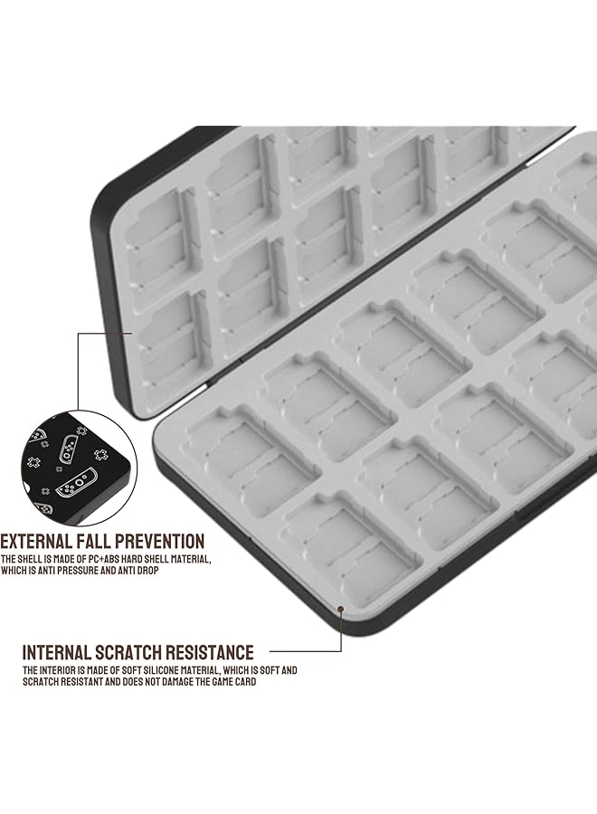 joyzzz Game Sd Card Holder Case 2 Pcs Switch Accessories With 24 Slot Game Hard Shell Protective Organizer Travel Friendly Protective Case (Black)  - Image 2