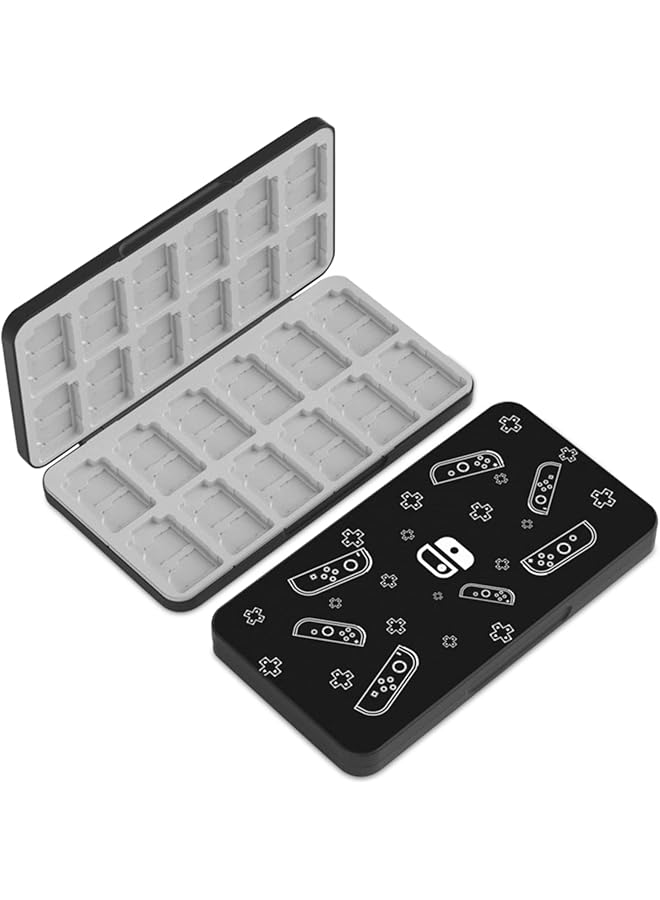 joyzzz Game Sd Card Holder Case 2 Pcs Switch Accessories With 24 Slot Game Hard Shell Protective Organizer Travel Friendly Protective Case (Black)  - Image 1
