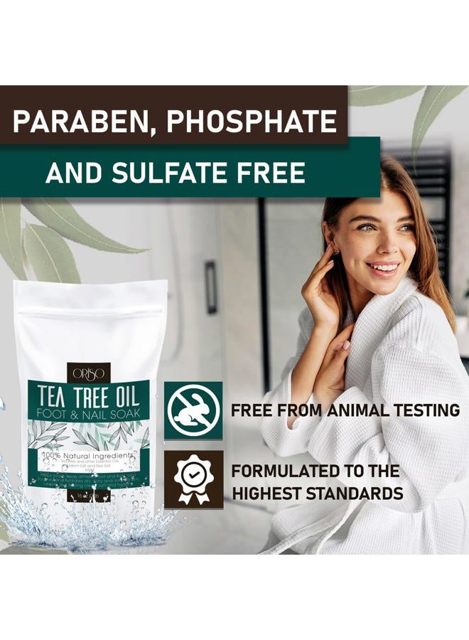 ORISO Tea Tree Oil Foot Soak - Pedicure Supplies with Epsom Salts and Lavender - Athletes Foot Treatment for Cracked and Dry Feet - Stubborn Foot Odor - Softens Calluses - Better Toe Nail Health - 16 Oz - Image 5