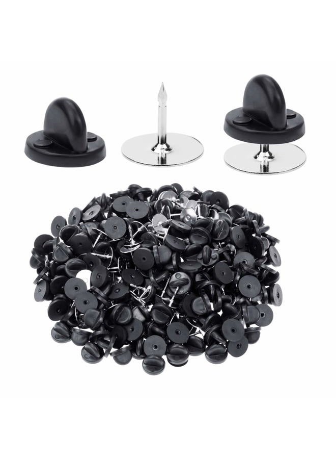 Heliltd 400pcs PVC Rubber Pin Backs Butterfly Clutch Pins Tie Tacks Blank Pins for Uniform Badges Backing Holder Clasp Lapel Pin Enamel Pins(200 Sets) - Image 1