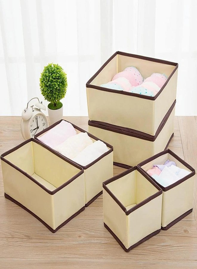 GALV Drawer Organizers for Clothing, Dresser Drawer Organizer Clothes, Fabric Foldable Closet Organizers and Storage Basket Bins for Clothes, Underwear, Bras, Socks (Pack of 6)(Multi) - Image 5