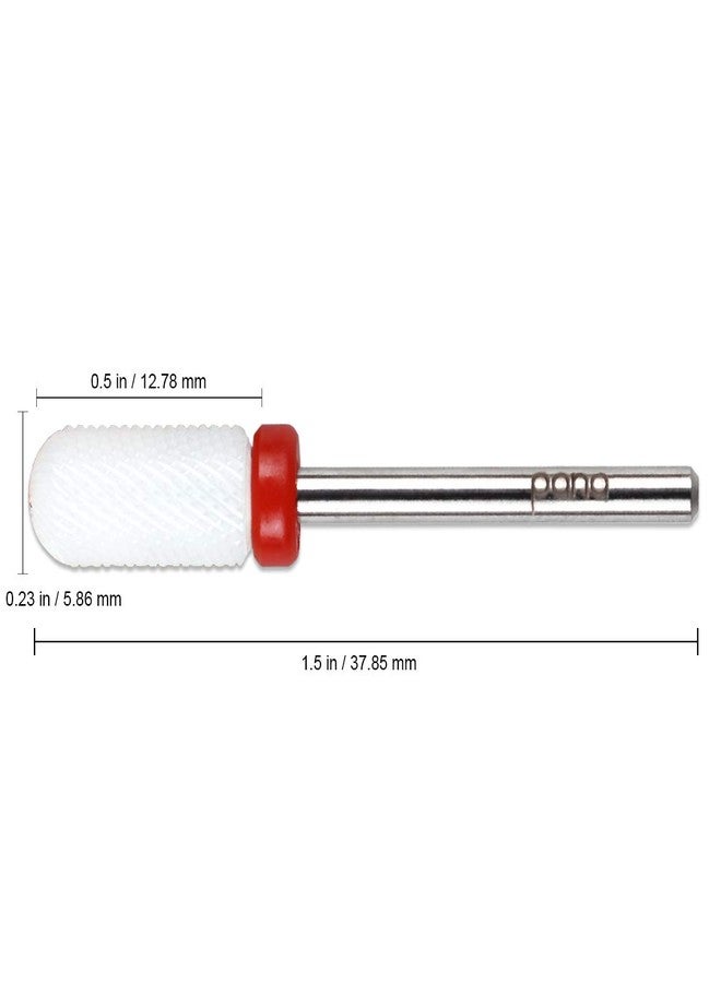Pana Professional USA Ceramic White Round Top Small Barrel Bit Nail Drill (Grit: Fine) 3/32" Shank Size - Image 2