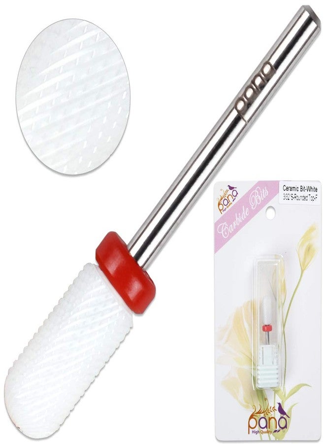 Pana Professional USA Ceramic White Round Top Small Barrel Bit Nail Drill (Grit: Fine) 3/32" Shank Size - Image 4