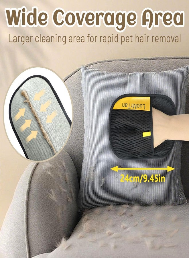 LUOMRTAN 2 Pack Pet Hair Removal Gloves, Reusable Electrostatic Pet Hair Remover, Newly Upgraded Efficient Lint Remover Tool for Dog & Cat Hairfor Couch, Furniture, Car Seat, Carpet, Clothing - Image 3